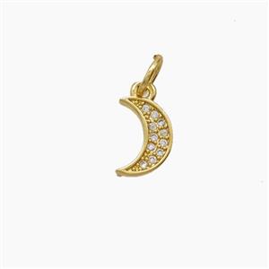 Copper Pendant Pave Zircon, Gold Plated, approx 6-9mm
