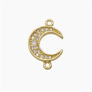 Copper Pendant Pave Zircon, Gold Plated, approx 11mm