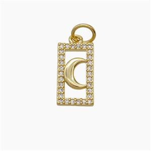 Copper Pendant Pave Zircon, Gold Plated, approx 7-13mm