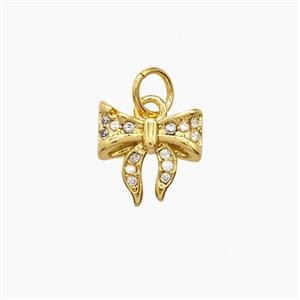 Copper Pendant Pave Zircon, Gold Plated, approx 10mm