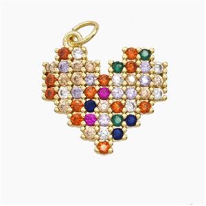 Copper Pendant Pave Zircon, Gold Plated, approx 17mm