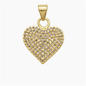 Copper Pendant Pave Zircon, Gold Plated, approx 15mm