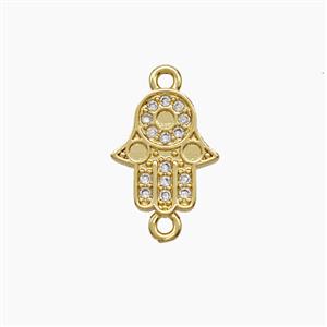 Copper Pendant Pave Zircon, Gold Plated, approx 10-12mm