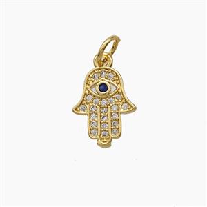 Copper Pendant Pave Zircon, Gold Plated, approx 9.5-12mm