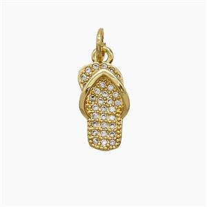 Copper Pendant Pave Zircon, Gold Plated, approx 8-13mm
