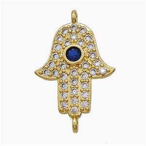 Copper Pendant Pave Zircon, Gold Plated, approx 15-18mm