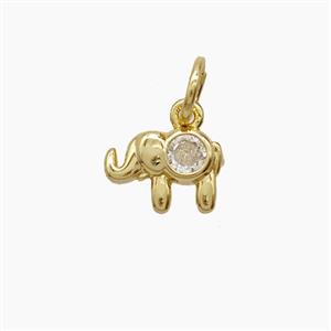 Copper Pendant Pave Zircon, Gold Plated, approx 6-8mm