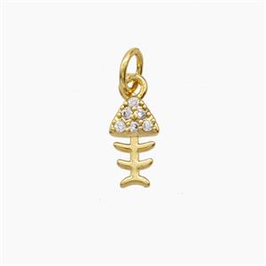 Copper Pendant Pave Zircon, Gold Plated, approx 5.5-10mm