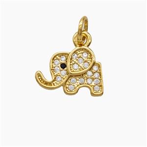Copper Pendant Pave Zircon, Gold Plated, approx 9-12mm