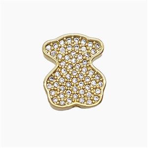 Copper Pendant Pave Zircon, Gold Plated, approx 13-16mm