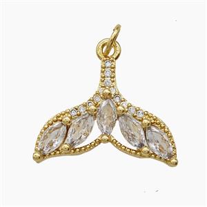 Copper Pendant Pave Zircon, Gold Plated, approx 16-21mm
