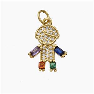 Copper Pendant Pave Zircon, Gold Plated, approx 12-16mm