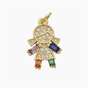 Copper Pendant Pave Zircon, Gold Plated, approx 12-15mm