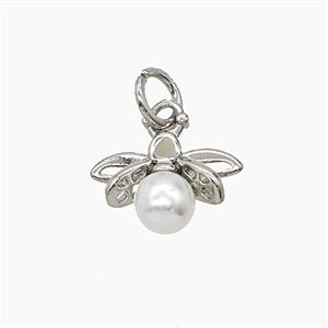 Copper Pendant Pave Zircon, Gold Plated, approx 10-12mm