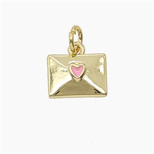 Copper Pendant Pave Zircon, Gold Plated, approx 8-11mm