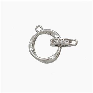 Copper Pendant Pave Zircon, Gold Plated, approx 7mm, 11mm