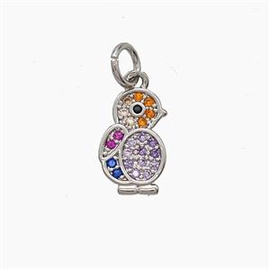 Copper Pendant Pave Zircon, Gold Plated, approx 7.5-11.5mm