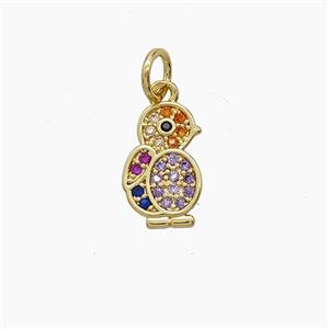 Copper Pendant Pave Zircon, Gold Plated, approx 7.5-11.5mm