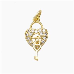 Copper Pendant Pave Zircon, Gold Plated, approx 9-11mm