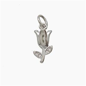 Copper Pendant Pave Zircon, Gold Plated, approx 6-11.5mm