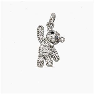 Copper Pendant Pave Zircon, Gold Plated, approx 10-14mm