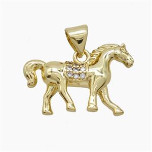 Copper Pendant Pave Zircon, Gold Plated, approx 13.5-20mm