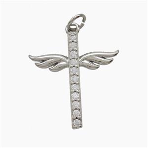 Copper Pendant Pave Zircon, Gold Plated, approx 20-22mm