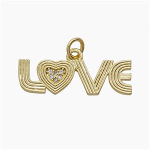 Copper Pendant Pave Zircon, Gold Plated, approx 8-26mm