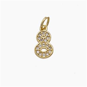 Copper Pendant Pave Zircon, Gold Plated, approx 4-10mm