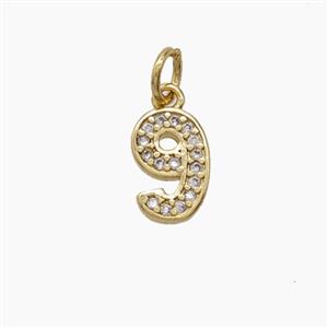 Copper Pendant Pave Zircon, Gold Plated, approx 4-10mm