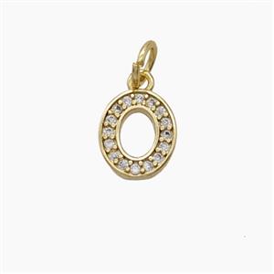 Copper Pendant Pave Zircon, Gold Plated, approx 4-10mm