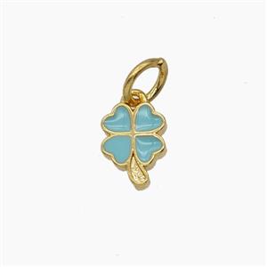 Enamel Copper Pendant, Gold Plated, approx 6-8mm