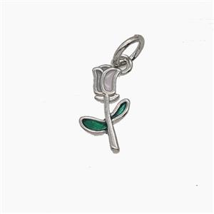 Enamel Copper Pendant, Gold Plated, approx 6.5-11.5mm