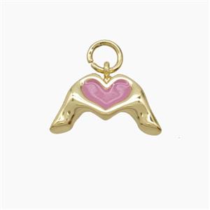 Enamel Copper Pendant, Gold Plated, approx 9-15mm