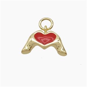 Enamel Copper Pendant, Gold Plated, approx 9-15mm