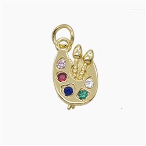 Enamel Copper Pendant, Gold Plated, approx 9.5-13mm