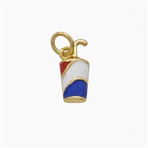 Enamel Copper Pendant, Gold Plated, approx 6-13mm