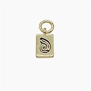 Enamel Copper Pendant, Gold Plated, approx 6-8mm