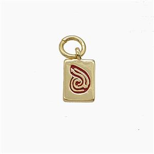 Enamel Copper Pendant, Gold Plated, approx 6-8mm