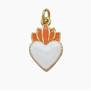 Enamel Copper Pendant, Gold Plated, approx 11-16mm