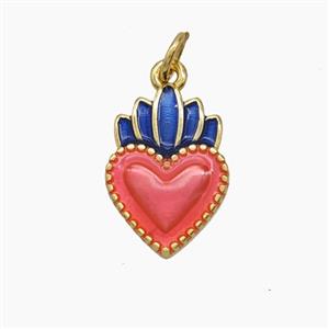 Enamel Copper Pendant, Gold Plated, approx 11-16mm