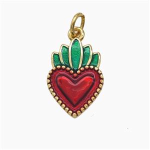 Enamel Copper Pendant, Gold Plated, approx 11-16mm