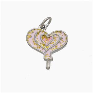 Enamel Copper Pendant, Gold Plated, approx 14mm