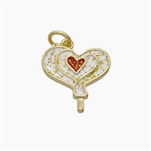 Enamel Copper Pendant, Gold Plated, approx 14mm