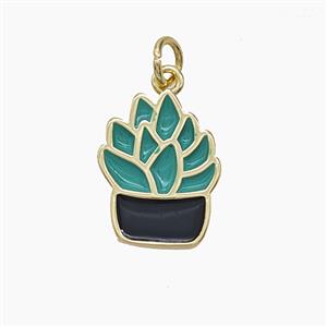 Enamel Copper Pendant, Gold Plated, approx 12-15mm