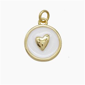 Enamel Copper Pendant, Gold Plated, approx 14.5mm