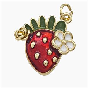 Enamel Copper Pendant, Gold Plated, approx 18-19mm