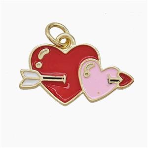 Enamel Copper Pendant, Gold Plated, approx 11-20mm