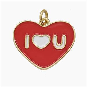 Enamel Copper Pendant, Gold Plated, approx 16-20mm