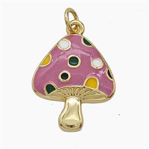Enamel Copper Pendant, Gold Plated, approx 17-21mm